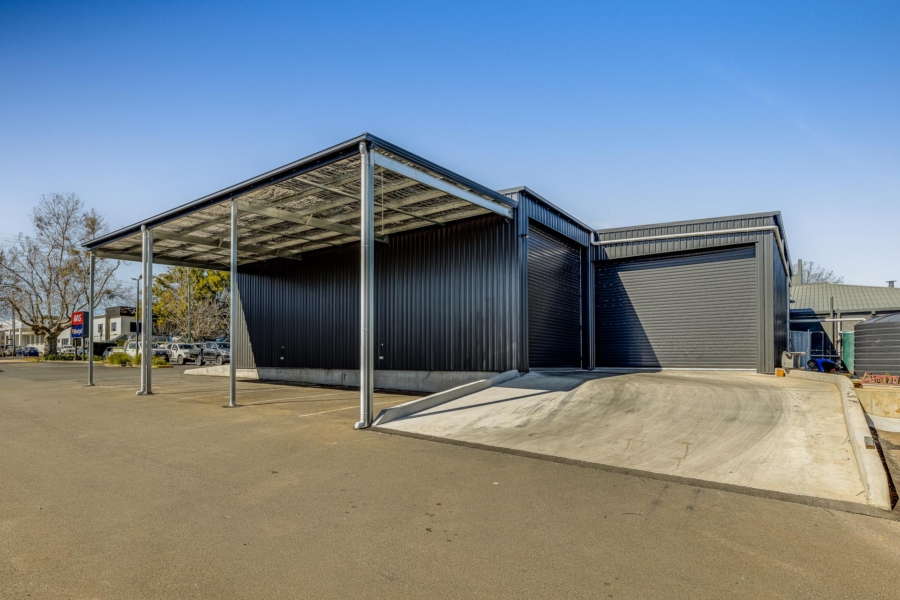 Skillion roof design on the custom AVIS steel wash bay