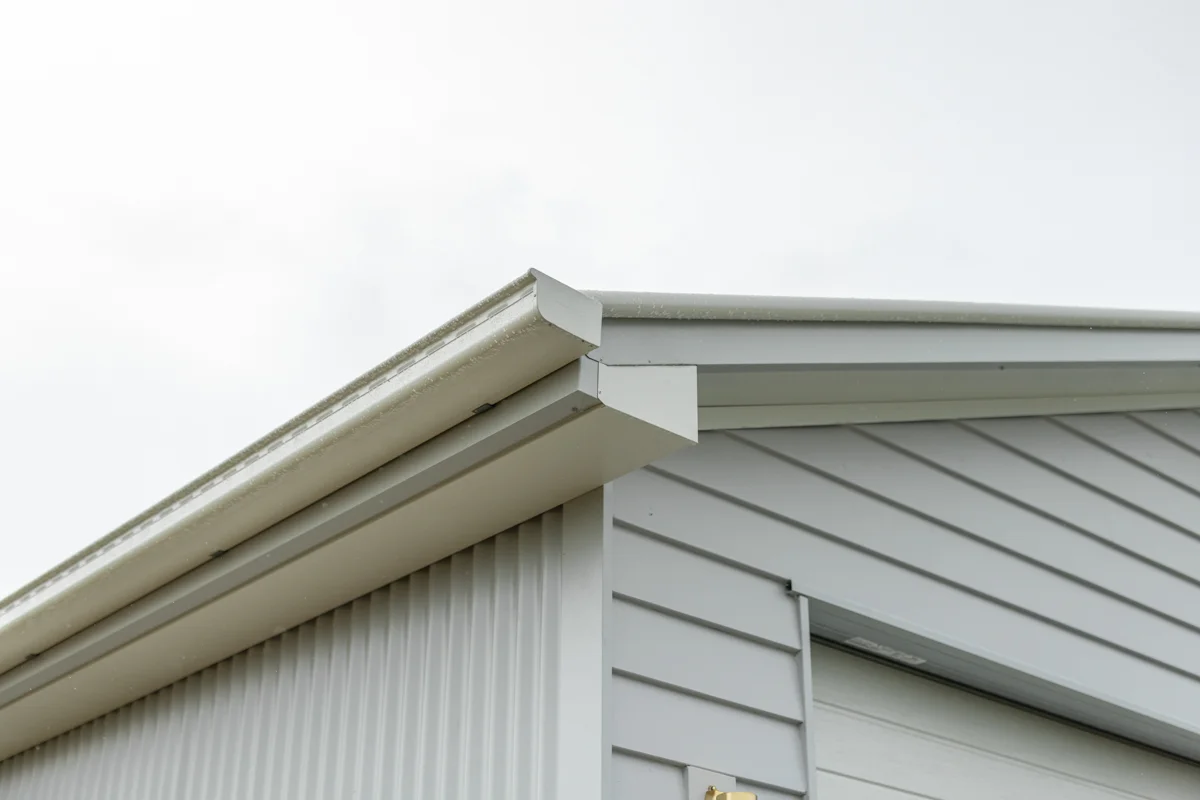 James Hardie Linea Board facade with a custom roof overhang on the garage